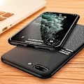 Miniatyrbillede 2 af 4: Klassisk Tilt Strip Grain Magnetisk Stødsikker PC + TPU Cover Kompatibel med iPhone 8 Plus / 7 Plus-Perfet Red