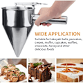 Miniatyrbilde 5 av 10: Rørdispenser Rustfri ståltrakt med stativ for kakesultringer Cupcakepannekakebaking - Perfet