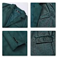 Miniatyrbillede 5 af 5: Mænds Business Casual Klassisk Hakket Lapel Dobbelt Slids Ensfarvet Enknaps Blazer - Perfekt Dark Green 2XL