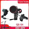 Pikkukuva 2 / 5: Qs-s4 36v-60v peukalo kaasun LCD-näyttösetti + 3-napainen sytytyslukon avain Zero 8 9 10 8x 10x sähköpotkulaudalle 6-napainen näyttö - täydellinen