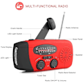 Miniatyrbillede 5 af 7: Krankradio 2000mAh Powerbank, Solceller, Lommelygte - Blå - Perfet