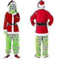 Miniatyrbild 2 av 4: 7-delad Grinch-kostym för julcosplay, vuxen Santa-kostymset + mask A-Perfet Mask only 3XL