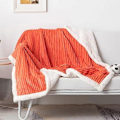 Miniatyrbilde 1 av 5: Magisk Velvet Sherpa-pledd Fleece Teppe Oransje og Hvit Sherpa Myk Plysj Fluffy Varmt Koselig Tykt for Seng Sofa Stol - Perfekt 4 120x200cm