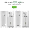 Miniatyrbillede 2 af 5: Wii Fjernbetjening Oplader, 4 i 1 Wii Opladningsdockningsstation med 4 stk. 2800mAh Genopladelige Batterier kompatibel med Wii/Wii U Controller - Sort