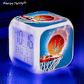 Miniatyrbild 1 av 5: Basketbollväckarklocka 7 Färgförändring Multifunktionell Noctilucence Elektronisk Klocka Barn Väckarklocka för Tw-Perfet Gold