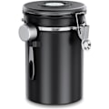 Miniatyrbillede 2 af 6: Lufttæt kaffedåse 1 kg - kaffebønnebeholder i rustfrit stål med CO2-ventil - med måleske (2,8 L sort) - Perfet