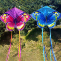 Miniatyrbilde 5 av 10: Butterfly Triangle Kite 50/100 Meter Kite BLÅ MED 50M LINJE - Perfet