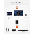 Miniatyrbillede 2 af 4: TaoTronics Bluetooth Transmitter Receiver, 2-i-1 Trådløs 3,5 mm Lydadapter med Qualcomm Bluetooth 5.0 Chip for Tabsfri Lydkvalitet - Perfekt