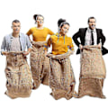 Miniatyrbillede 1 af 5: Juteposer Store Jute Kartoffelpose Konkurrencepose Kænguru Hoppose Udendørs Stor Linpose-Perfet