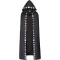 Miniatyrbillede 2 af 10: Unisex oon Phases Broderi Hættekappe Eastern Medieval Renaissance Long Cape - Perfet black M
