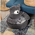 Pikkukuva 2 / 4: Karhunkokoinen Puoliavoin Lemmikkivuode Pehmeä Plussipehmuste Luistamaton Univuode Lemmikkieläimille-Perfet Gray 46CM