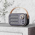 Pikkukuva 2 / 2: Monitoiminen Mini Kannettava FM-Radio Bluetooth-Kaiutin USB TF AUX Sisä- ja Ulkokäyttöön Retro-Design Langaton Kaiutin - Täydellinen Gray