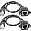 Miniatyrbilde 1 av 4: Ethernet-forlenger Rj45 hann til hun skrue nettverksforlengelseskabel 30 cm 2 stk (santanxing)-Perfet 0.6M