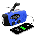 Miniatyrbillede 1 af 7: Krankradio 2000mAh Powerbank, Solceller, Lommelygte - Blå - Perfet