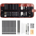 Miniatyrbild 1 av 9: 29-delad Sketch Pen Sketch Pens Charcoal Shrine Set med case- Perfet