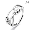 Miniatyrbillede 2 af 6: Ring Justerbar Åbning Fidget Ring Med Perlesmykker Ring - Perfet A4