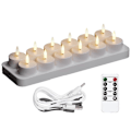 Miniatyrbilde 1 av 4: Oppladbare telys, 12 stk oppladbare lys - Perfekt