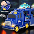 Pikkukuva 2 / 5: 7-in-1 Kuorma-auto Kitka-leluauto, Palokunta-autolelu, Rakennusautolelu, Poliisiautolelu, Sopii Taaperoille, Lasten Syntymäpäivälahja - Täydellinen Blue