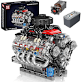 Miniatyrbild 1 av 5: Mold King V8 Motor Byggset, Fungerande V8 Motormodell Kit, Bygg Din Egen STEM Modellmotor, 8-Cylindrig Bilmotor Byggprojekt - Perfekt