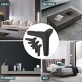 Pikkukuva 6 / 6: 4 huonekalun jalan set kantavuus 600kg, 17cm modernit kolmion muotoiset metalliset pöytäjalat, hiusneulajalat kaappiin, sohva, musta ( - Perfet 15