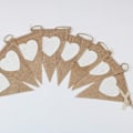 Miniatyrbillede 6 af 6: 2 styks vimpel kæde linned, hjerte vimpel kæde jute stof
