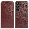 Pikkukuva 1 / 4: Yhteensopiva R64 Texture pystysuuntaan avautuvan nahkaisen puhelinkuoren kanssa - Perfet Brown For Samsung Galaxy S25 Ultra 5G