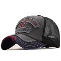Miniatyrbilde 3 av 5: Fish Bone menns netting baseballcaps damesnapback fiskebroderi far lue mann barn Trucker Gorra Summer Fisher menn lue khaki 56-61cm Adjustable