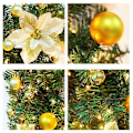 Miniatyrbild 3 av 5: 9ft Förbelyst Julkrans med Ljus Dörrkrans Julbraskamin Dekorationer-Perfekt Gold with Light