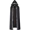 Miniatyrbilde 1 av 10: Unisex månefaser broderi hettekappe Mystisk middelalderrenessanse lang kappe - Perfet black 2XL