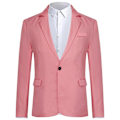 Miniatyrbilde 1 av 5: HERRENES Formell Klassisk Hakket Krage Dobbel Split Ensfarget Enknapps Blazer - Perfekt Light Pink M