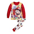 Miniatyrbild 1 av 2: Super Mario Tema Pojkar Barn Barn Långärmad Pyjamas Set Pjs Nattkläder Loungewear Outfit-Perfekt A 4-5 Years