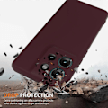 Pikkukuva 3 / 5: Yhteensopiva Motorola Edge 50 5G -kotelon kanssa, yhteensopiva MagSafe-nestemäisen silikonipuhelinkuoren kanssa kaulanauhalla - Tumma-Perfet Wine Red