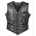 Miniatyrbillede 2 af 5: Mænds Solid Velvet Kunstlæder Vest - Perfet black XXL