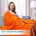 Miniatyrbilde 2 av 5: Magisk Velvet Sherpa-pledd Fleece Teppe Oransje og Hvit Sherpa Myk Plysj Fluffy Varmt Koselig Tykt for Seng Sofa Stol - Perfekt 6 70x100cm