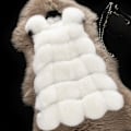 Miniatyrbilde 1 av 2: Varm Veste for Kvinner - Kunstig Pels Vest - Perfet White M