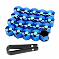 Pikkukuva 1 / 5: 20 kappaletta auton pyöränmutterin suojakantta ruosteenesto auton pyörännavan mutteri auton renkaan mutterin ulkokoristelu - Perfet Electroplating Blue 19mm