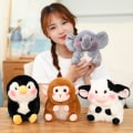 Pikkukuva 4 / 6: 18/40cm Sarjakuva-anime Perhe Lehmä & Pingviini & Elefantti & Possu & Kani Pehmolelut baby Pehmeä nukke Vauvan rauhoittelulelut Joulunorsu- Perfet elephant 28cm