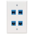 Pikkukuva 1 / 5: Ethernet Seinälevy 4 Portin Seinälevy Naaras-Naaras Yhteensopiva Cat7/6/6E/5/5E Ethernet Dev-Perfetin kanssa