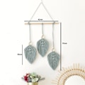 Pikkukuva 6 / 9: Makrame-seinäkoriste Boho Woven Gobestry Leaf Design -seinäkoristelu- Täydellinen Blue