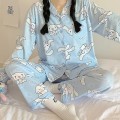 Pikkukuva 3 / 5: Sanrios Kawaii Pyjamas Cinnamoroll Söpö sarjakuva korealainen asuntola Kotivaatteet tyttöystävä lahja - täydellinen 100-120catty