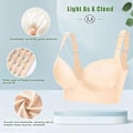 Miniatyrbilde 4 av 5: Push-up BH for kvinner, full-coverage BH med spiler, BH som skjuler ryggfett, glattende T-skjorte-BH, formende uplift-BH - Perfekt Nude 44C