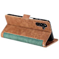 Miniatyrbillede 3 af 5: til Samsung Galaxy A36 5G Wallet Case Stand Læder Telefon Cover - Perfet Green