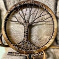 Pikkukuva 5 / 6: Tree Of Life Shaman Drum Käsintehty siperialainen rumpu käsityö