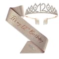 Party Krone Hodebånd Rhinestone Krone Hårtilbehør Første Års Nummer Bursdagskake Ornament Legering Hodebånd-Perfekt 12