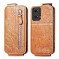 Miniatyrbild 1 av 5: Plånboksfodral med dragkedja i läder för Motorola Moto G34 5G-Perfet Brown