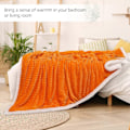 Miniatyrbilde 3 av 5: Magisk Velvet Sherpa-pledd Fleece Teppe Oransje og Hvit Sherpa Myk Plysj Fluffy Varmt Koselig Tykt for Seng Sofa Stol - Perfekt 3 70x100cm