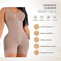Miniatyrbillede 3 af 4: Høj Kompression Kort Girdle med Spænder Bryst til Daglig og Post-kirurgisk Brug Slankende Skab Belly Kvinder GNz-Perfet Tan XS