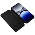 Miniatyrbillede 2 af 5: til Oppo Find X8 Pro 5G Etui Kulfibertekstur Stødsikkert PU Læder Telefoncover - Sort-Perfet Black