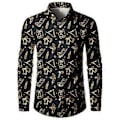 Miniatyrbillede 1 af 2: Mænds Business Casual Langærmet Skjorte Skinnende Guld Træ Elg Print Juletrøje-Perfet black S