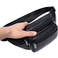 Miniatyrbild 4 av 6: Läder Fanny Pack midjeväska för män Kvinnor Resor Vandring Löpning - Perfet
